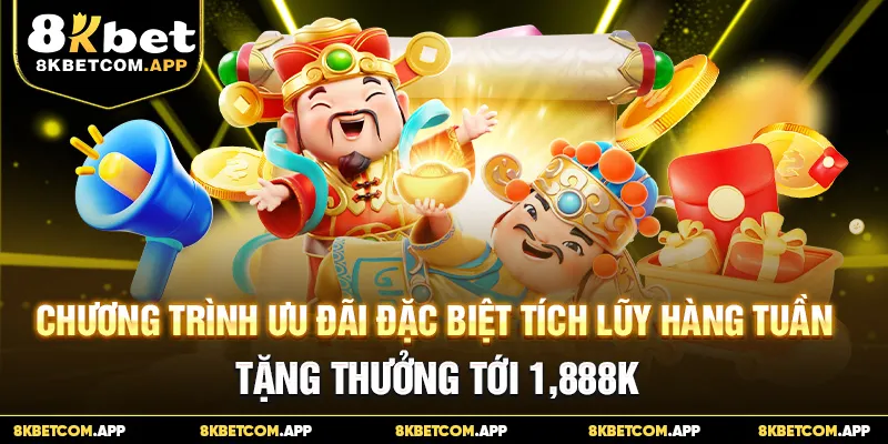 Chương trình ưu đãi đặc biệt tích lũy hàng tuần tặng thưởng tới 1,888K